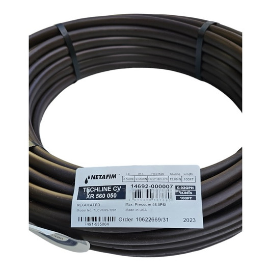 Netafim Techline 17mm Emitter Tubing 12” spacing 100’