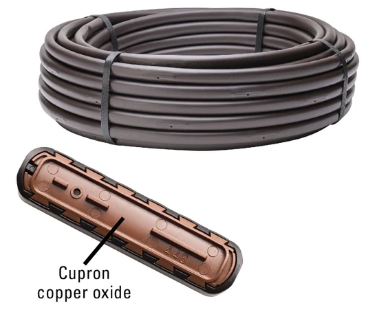 Netafim Techline CV XR 17mm emitter tubing coil with 12-inch spacing and 0.77 GPH flow