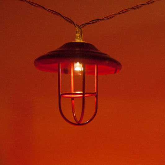 Wintergreen 76932 - LED Red Lantern String Lights, 10 Warm White Lights