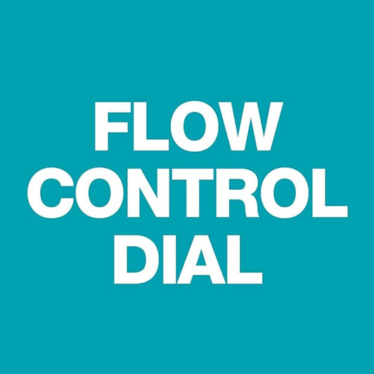 Flow control dial customizes force of water stream