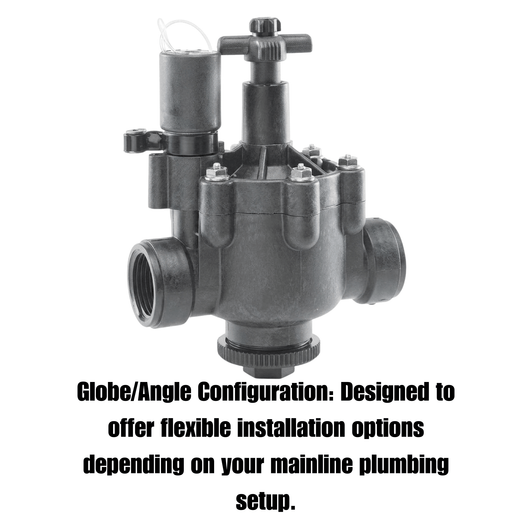 Irritrol Century Plus Valve globe and angle installation options graphic MPN: 100P1.5
