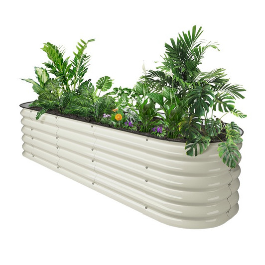 GardenBee Raised Garden Bed, Metal 17" High 78"x24"white