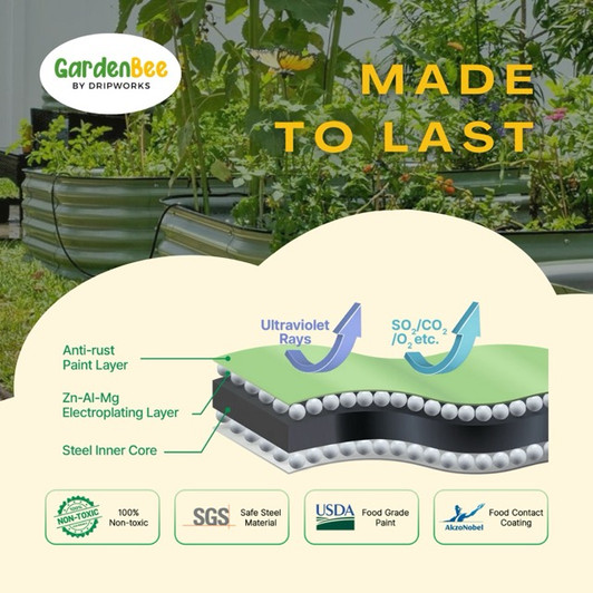 Metal GardenBee food safe Raised Garden Bed