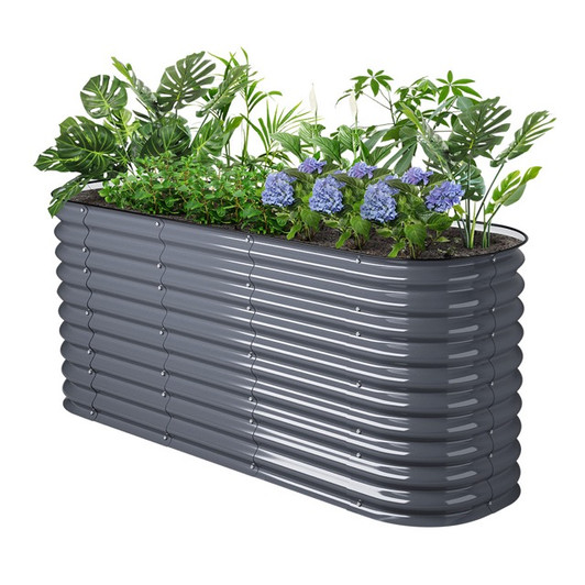 Metal Raised Garden Bed 32" High 78"x24" - Grey