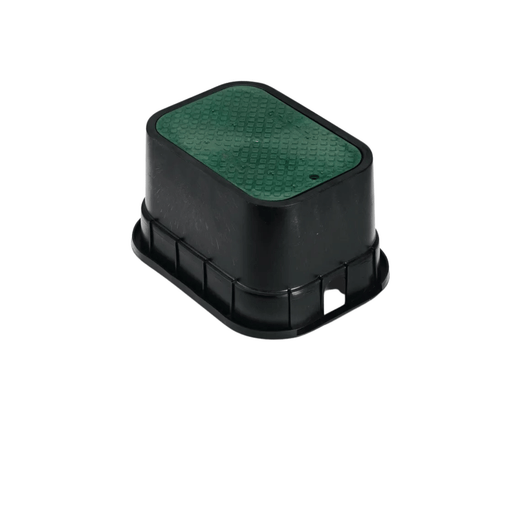 Rain Bird Standard Valve Box isolated angled profile view MPN: PVBSTD