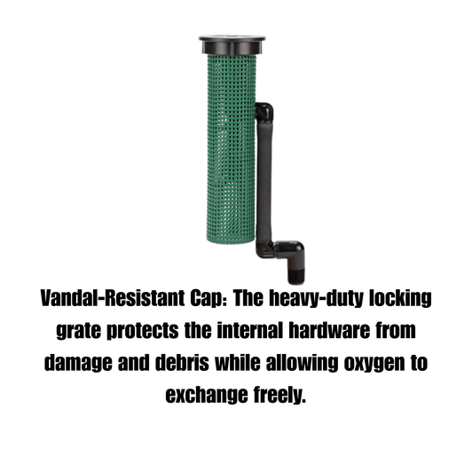 Hunter Root Zone Watering System angled top view showing grate cap MPN: RZWS1025
