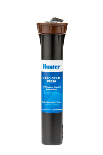 Pro-Spray PRS30 Sprinkler Body, 6" pop-up with 30 PSI pressure regulator, ½" inlet, and brown cap; no side inlet, accepts female-threaded nozzles