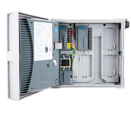 Hunter ICC2 8-Station Plastic Controller open cabinet showing expansion bays MPN: I2C800PL