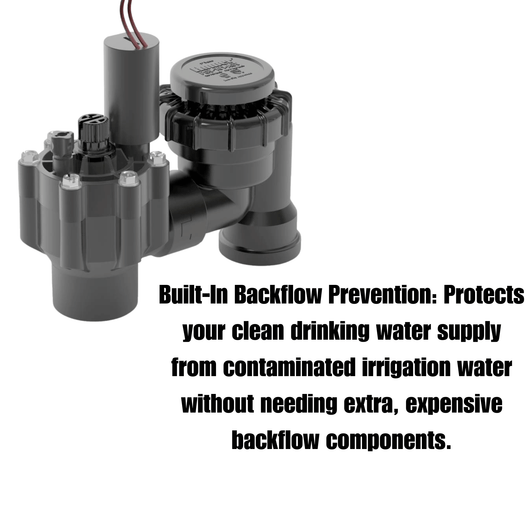 Hunter 1 inch PGV AC Anti-Siphon Valve built-in backflow prevention graphic
