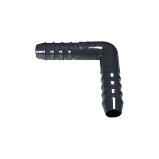 Dura Barbed Elbow angled side view highlighting barb ridges