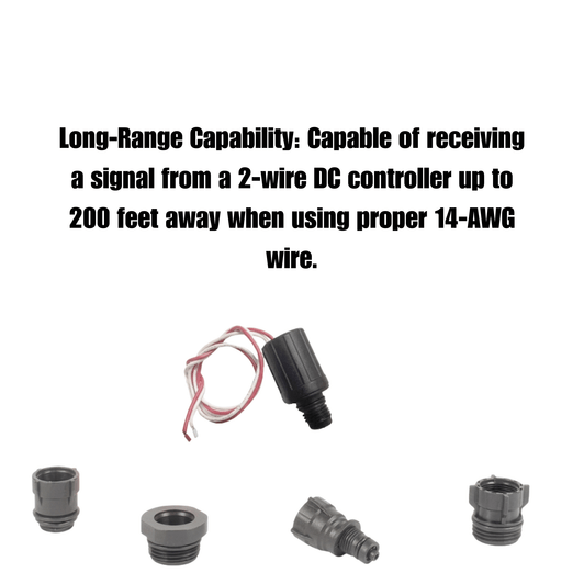 DIG Irrigation S-305DCA DC Solenoid (6-9 volt) with 3 adapters for DIG, Rainbird, Toro and Hunter