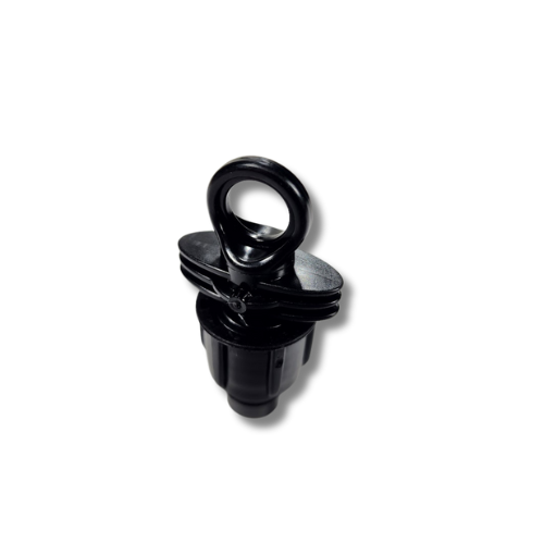 Teco I-Drop Leak-Stop Stake Assembly Plug front view showing compact irrigation design MPN: 210695