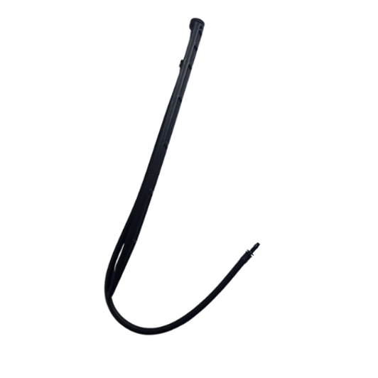 This image shows the integrated tubing guide on the side of the Teco Ultra Stake. This convenient hook is designed to neatly secure the micro-tubing that supplies water to the riser.