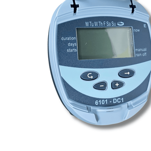 Galcon 1-Station Battery Controller close-up of display screen and buttons MPN: GAJ1S0002P0