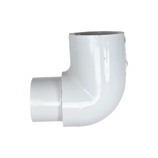 Dura 3/4" PVC Street Elbow angled view showing the internal slip connection port