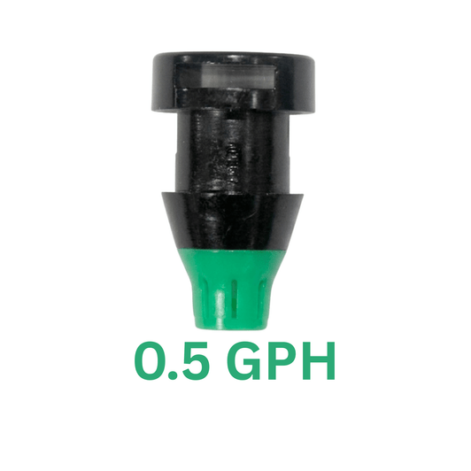 Vibra Clean Emitter 0.5 GPH green color coded base profile view