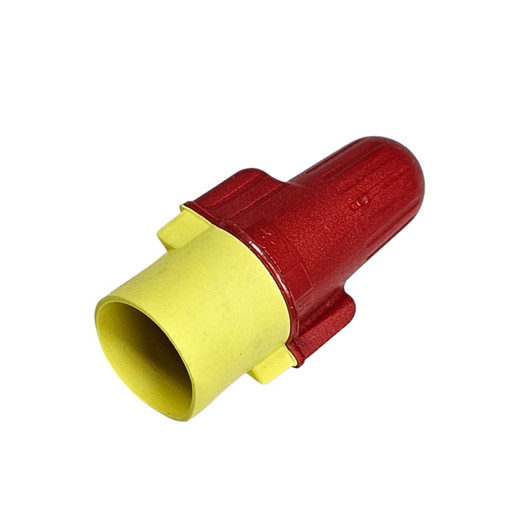 3M Scotchlok Connector isolated angled profile with red and yellow housing MPN: 270308