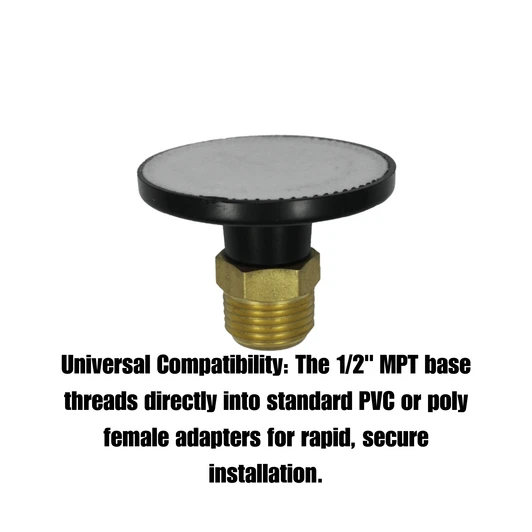 Orbit 1/2" Brass Drain Valve infographic on universal 1/2 MPT fit MPN: 51039