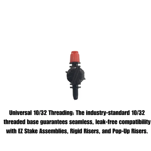 DripWorks 360-Degree Micro-Jet Sprayer universal 10-32 threading compatibility text