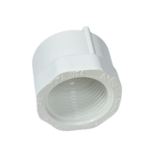 Dura 1" FPT PVC Cap looking into the female threaded connection MPN: 448-010