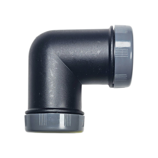 DripWorks 3/4" Compression Elbow for 90-degree tubing turns with gray nuts SKU: CL34