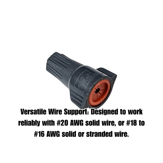Paige Weatherproof Wire Connector infographic on wire gauge compatibility MPN: 270I61J