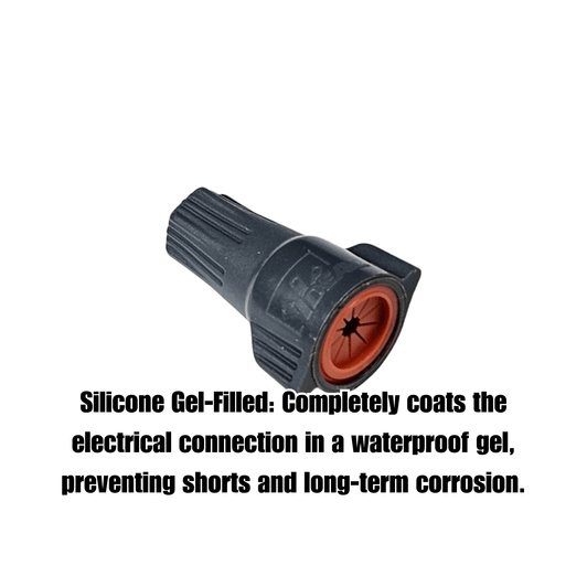 Paige Weatherproof Wire Connector infographic on silicone gel seal MPN: 270I61J