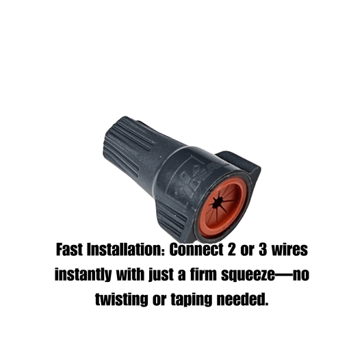 Paige Weatherproof Wire Connector infographic detailing fast installation MPN: 270I61J