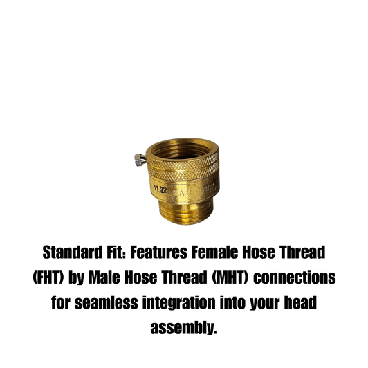 Agrifim Vacuum Breaker infographic detailing standard FHT by MHT connections