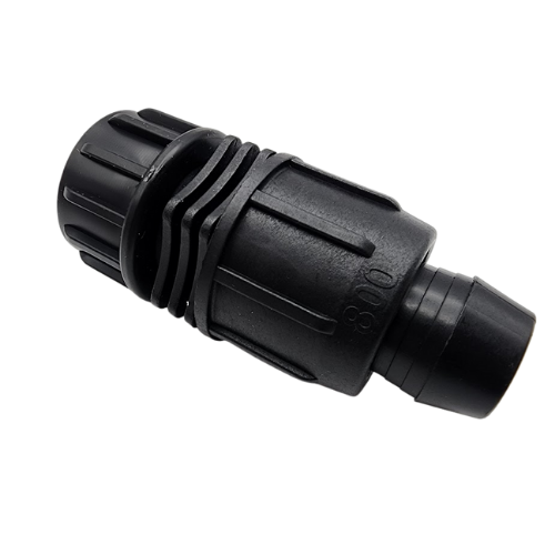 Irritec Easy Loc Female Hose Start, angled view showing threads and connection MPN: ELFH34