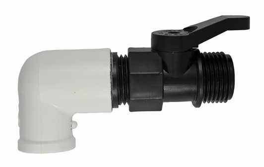 Male Hose x 1/2" Female Pipe Elbow with Shutoff