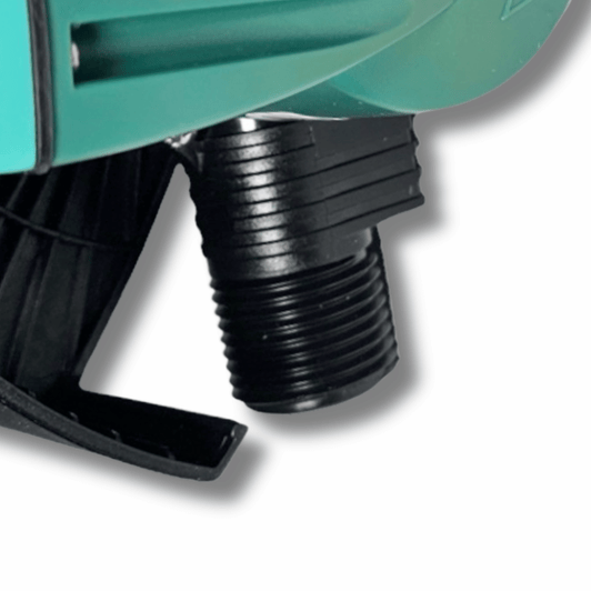 Galcon Digital Hose End Timer close-up of threaded bottom hose connection MPN: GAL1S6G12P0