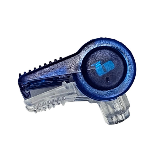 Blazing Blue Gel-Filled Connector angled profile view