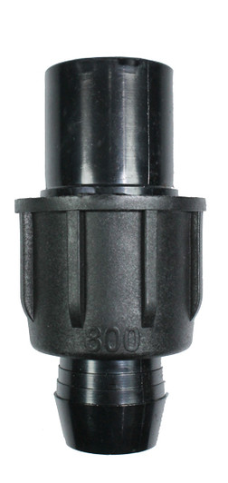 Irritec Easy Loc PVC Adapter, close-up detail of black locking nut MPN: ELA34