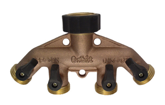 Brass 4 Way Hose Splitter