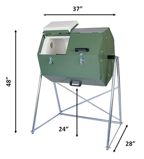 Continuous-use compost tumbler with twin insulated compartments