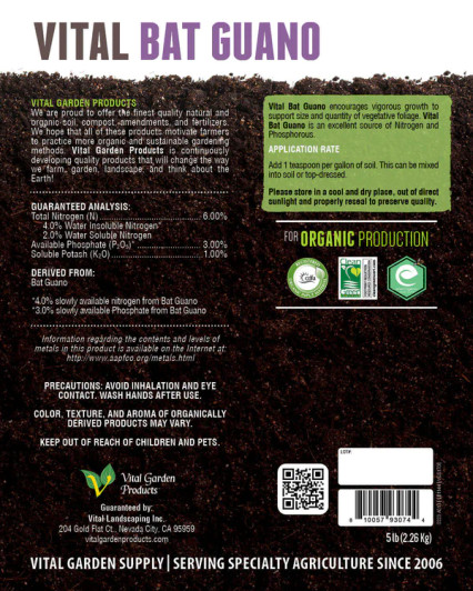 Bat guanaba, Bat Poop Fertilizer, High Nitrogen Organic fertlizer for plants