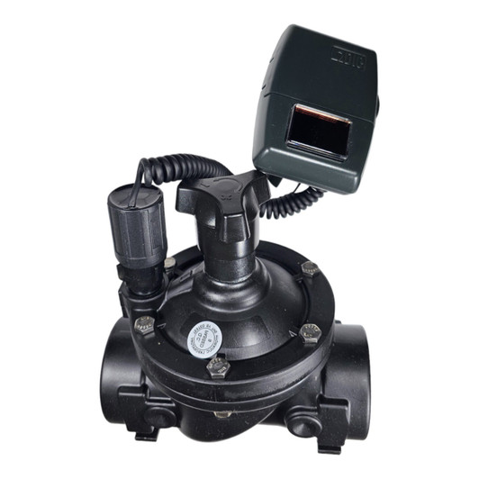 DIG LEIT-1 Solar Timer back angled view on 2 inch valve showing coil MPN: ILV-200