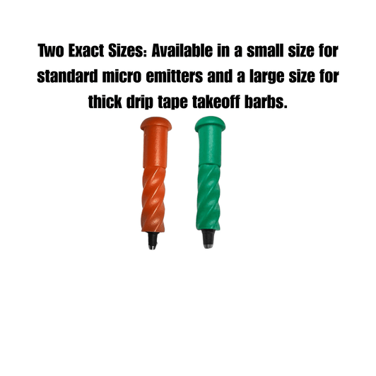 DripWorks Adjustable Punch Replacement Tip infographic detailing two exact sizes MPN: ML-AMP-4B