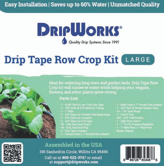 Drip Irrigation Irrigation Kits Drip Tape Row Crop DripWorks