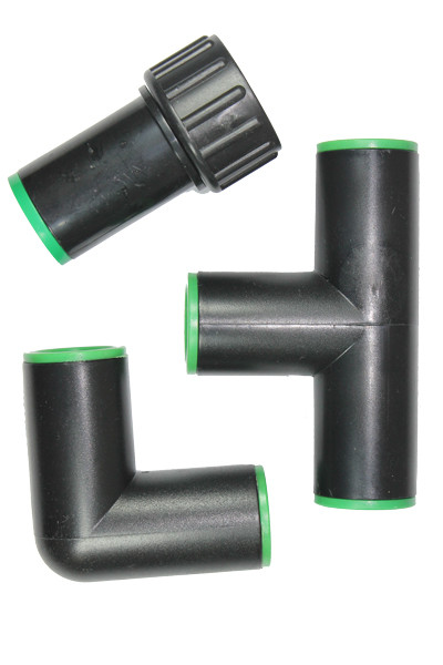 600 Series Compression Fittings adapter, elbow, and tee with green rings MPN: CA 600