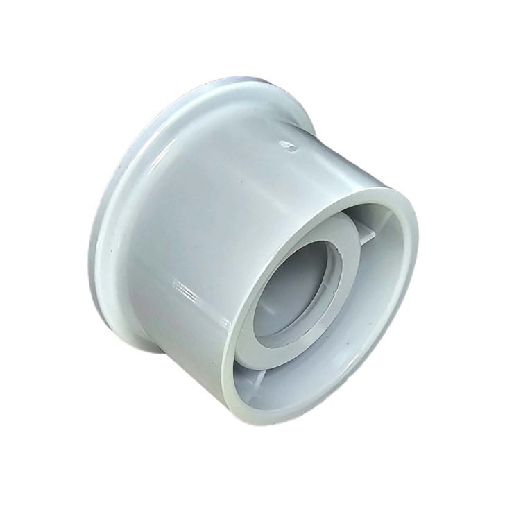 Dura 2" Slip x 1 1/2" Slip PVC Reducer Bushing angled view showing smooth internal slip port