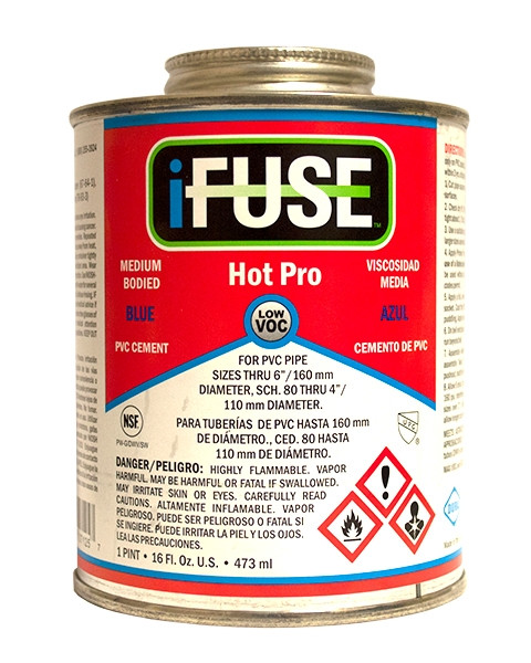 iFUSE Blue Hot PVC Glue front view of can