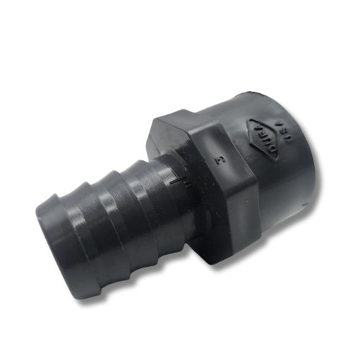Dura Barb x FPT Female Adapter side profile for poly tubing connection
