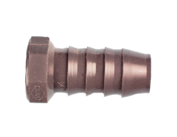 A Dura Schedule 40 Barbed End Plug, designed to securely terminate a drip irrigation line. It is available in sizes from 1/2" to 2" to fit various poly tubing diameters.
