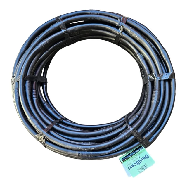 DripWorks 1/2" PC Emitter Tubing 12" Spacing 1 GPH rolled coil top down view