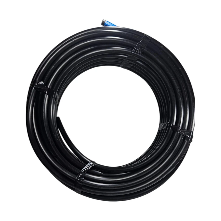 DripWorks 1/2" Emitter Tubing top-down view of black 0.5 GPH dripline coil