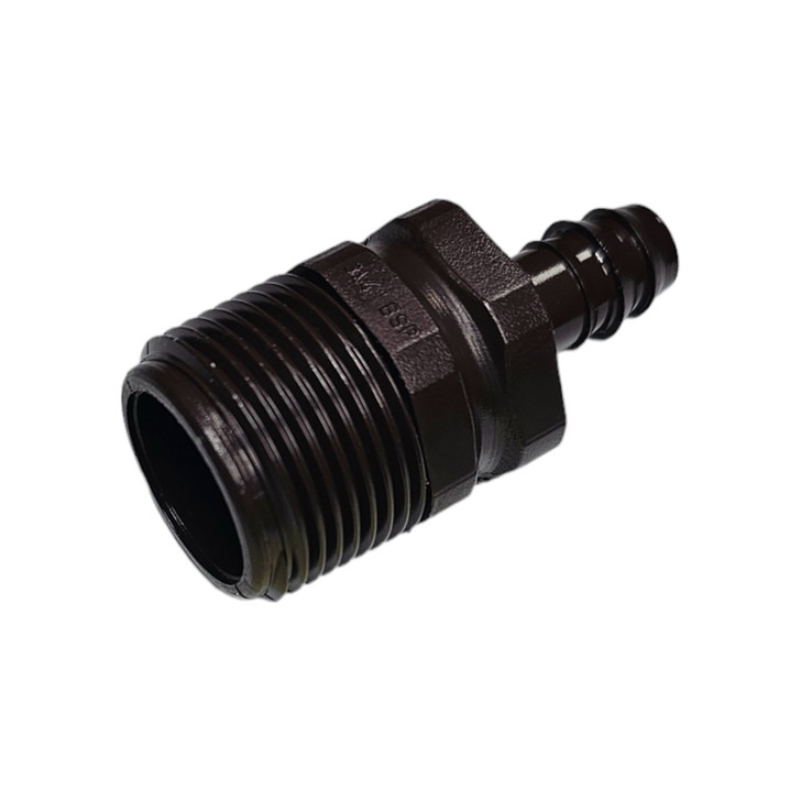 Netafim Techline EZ 12mm by 3/4 inch Male Insert Adapter profile view