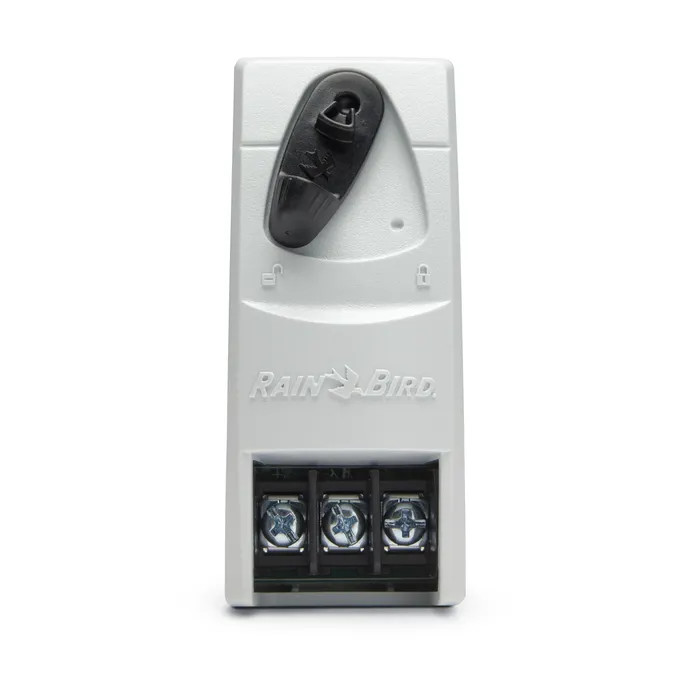 Rain Bird 3-Station Expansion Module front view with black latch MPN: F38200
