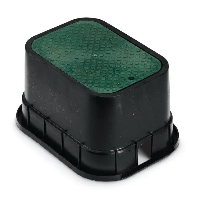 Rain Bird Jumbo Valve Box with black body and green drop-in lid MPN: PVBJMB
